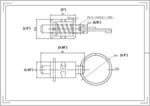 Short Weld-on Spring Lock with 5/8" Pin