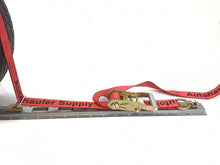 Load image into Gallery viewer, 2" x 11' Red Tecnic Ratchet 3 Point Wheel Strap with Low Pro Sleeve (Vertical E Track)
