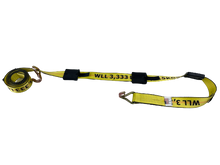 Load image into Gallery viewer, 2" x 11' Big Yellow Wheel Strap with 3 Rubber Tread Grabs (Wire Hook)

