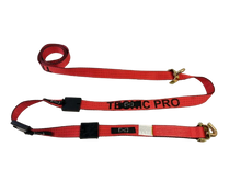 Load image into Gallery viewer, 14FT Red Tecnic Wheel Strap with Rubber Tread Grabs (Short Swivel J)
