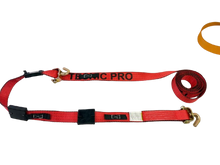 Load image into Gallery viewer, 14FT Red Tecnic Wheel Strap with Rubber Tread Grabs (Short Swivel J)
