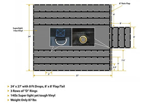 24' x 27' Tarp With 8' Drop | Two