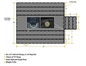 20' x 27' Tarp With 6' Drop | Two