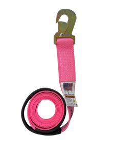 2" x 8' Diamond Weave Wheel lift strap with Flat Snap Hook (Pink)