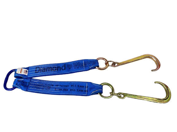 4" x 24" V Strap Bridle Diamond Weave With 15" Forged J Hooks Everything Tie Down 4" x 24" V Strap Bridle Diamond Weave With 15" Forged J Hooks Everything Tie Down