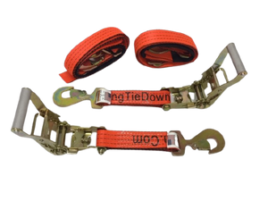 RuggedTow Axle Strap Ratchet Tie Down Combo Kit – 2" X 9FT – 3,000 LB Snap Hook