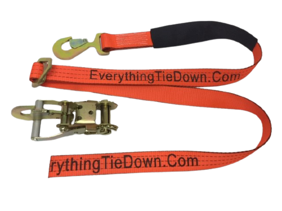 2 x 8' Ratchet Axle Strap Assembly with Flat Snap Hook