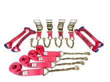 Load image into Gallery viewer, 3&quot; 8 Point Kit Heavy Duty Strap Kit 14&#39; for Rollback/Flatbed Chain End &amp; Grab Hook
