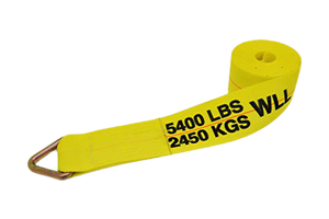 8-Pack Professional Grade 4" x 30' Winch Straps with D-Ring - 5400lbs WLL