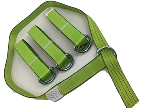 USA Made 2" X 80" Lasso Strap Tie-Down With D-Ring - Green (4 Pack)