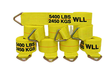 Load image into Gallery viewer, 8-Pack Professional Grade 4&quot; x 30&#39; Winch Straps with D-Ring - 5400lbs WLL
