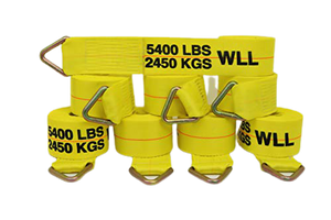 8-Pack Professional Grade 4" x 30' Winch Straps with D-Ring - 5400lbs WLL