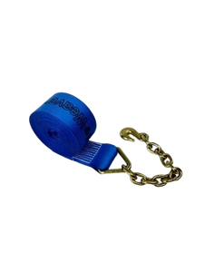 4" x 30' DIAMOND WEAVE Winch Strap with Chain End