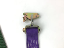 Load image into Gallery viewer, 2&quot; x 11&#39; Purple DIAMOND WEAVE Wheel Strap with 2&#39; Low Profile Grip Sleeve and Ratchet (Heavy Duty O-Ring E TRACK Fitting)
