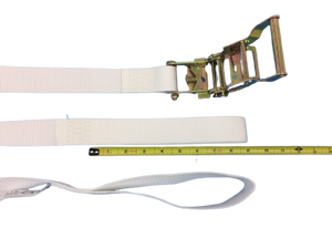 1.5" x 15' White Tent Ratchet Straps with Sewn Loops (8 PACK)