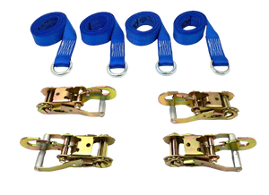 2" x 10' Diamond Weave Lasso Wheel Lift Strap w/ Snap Hook Ratchets (4 Pack)