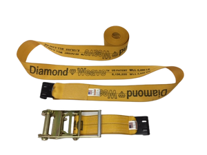 4" x 30' DIAMOND WEAVE Ratchet Assembly with Flat Hook