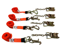 Load image into Gallery viewer, 2&quot; x 10&#39; RTJ Diamond Weave Straps with Chain Tail Ratchets (4 PACK)
