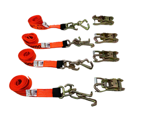 2" x 10' RTJ Diamond Weave Straps with Swivel-J Ratchets (4 PACK)
