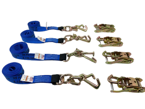 2" x 10' RTJ Diamond Weave Straps with Swivel-J Ratchets (4 PACK)