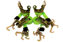 Load image into Gallery viewer, 2&quot; x 10&#39; RTJ Diamond Weave Straps with Snap Hook Ratchets (4 PACK)
