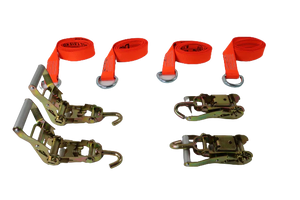 2" x 8' Diamond Weave Lasso Wheel Lift Strap w/ Swivel J Ratchets (4 pack)