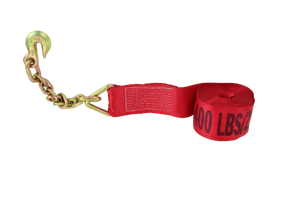 4" x 30' Winch Strap with Chain End