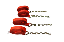 Load image into Gallery viewer, 2&quot; x 18&#39; Orange TECNIC Straps with 5/16&quot; x 12&quot; G70 Chain Tails | Pack of 4
