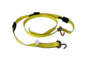 2" x 11' Yellow Tecnic Ratchet 3 Point Wheel Strap with 3 Rubber Tread Grabs (Swivel J)
