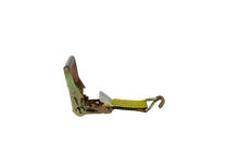 Load image into Gallery viewer, 10 Pack of 2&quot; x 11&#39; Yellow TECNIC Webbing Ratchet 3 Point Wheel Straps with Wire Hooks and Rubber Tread Grabs
