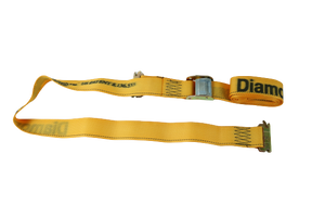 2" x 12' Yellow Interior Van Strap Cam Buckle Assembly with E-Track Fitting