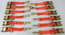Load image into Gallery viewer, 2&quot; Ratchet with Orange Diamond Weave Webbing and Twisted Snap Hook | Pack of 12
