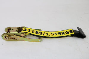 8 Pack Professional Grade BIG YELLOW 2" x 27' Ratchet Strap with Flat Hooks - 3333lb WLL