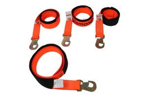 2" x 8' Diamond Weave Wheel lift strap with Flat Snap Hook (4 PACK)