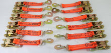 Load image into Gallery viewer, 2&quot; Ratchet with Orange Diamond Weave Webbing and Twisted Snap Hook | Pack of 12
