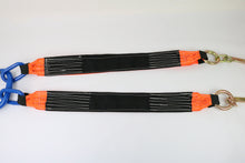 Load image into Gallery viewer, Towing V Bridle 4 inch x 60 inch with 15 inch J Hook And Reinforced Legs Orange DW
