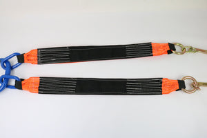 Towing V Bridle 4 inch x 60 inch with 15 inch J Hook And Reinforced Legs Orange DW