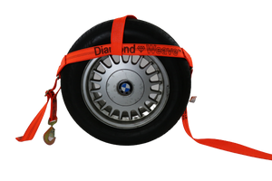 Orange Diamond Weave Tire Bonnet with Snap Hook Ratchets | Pack of 4