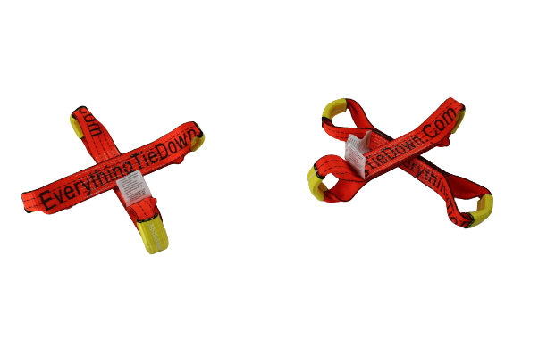Orange TECNIC Webbing Dog Bones for Rollback/Flatbed Wrecker Straps | Pack of 4