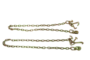 5/16" x 6' G70 Auto Transport Chain with RTJ Cluster Hooks | Pack of 2