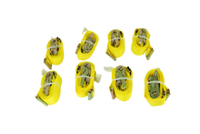 Load image into Gallery viewer, 2&quot; x 12&#39; Yellow Interior Van Strap Ratchet Assembly | Pack of 8 | E-Track Fitting
