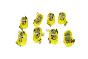 2" x 12' Yellow Interior Van Strap Ratchet Assembly | Pack of 8 | E-Track Fitting