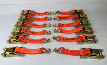 Load image into Gallery viewer, 2&quot; Ratchet with Orange Diamond Weave Webbing and Double J Wire Hook | Pack of 12
