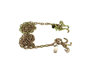 5/16" x 6' G70 Auto Transport Chain with RTJ and Grab Hook Cluster | Pack of 2