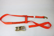 Load image into Gallery viewer, Wheel Lift Strap with Finger Hook Ratchet to fit Jerr-Dan MPL Element Basket Heavy Duty Orange TECNIC Transport Webbing
