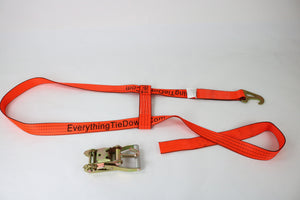 Wheel Lift Strap with Finger Hook Ratchet to fit Jerr-Dan MPL Element Basket Heavy Duty Orange TECNIC Transport Webbing