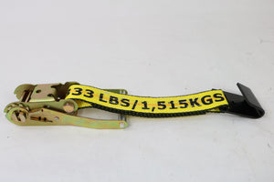 8 Pack Professional Grade BIG YELLOW 2" x 27' Ratchet Strap with Flat Hooks - 3333lb WLL