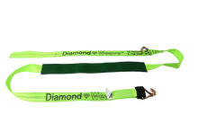 Load image into Gallery viewer, 2&quot; x 11&#39; DIAMOND WEAVE 3 Point Ratchet Wheel Strap  with 2&#39; Low Profile Grip Sleeve (Wire Hook)
