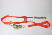 Load image into Gallery viewer, Wheel Lift Strap with Finger Hook Ratchet to fit Jerr-Dan MPL Element Basket Heavy Duty Orange TECNIC Transport Webbing
