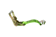 Load image into Gallery viewer, 2&quot; x 11&#39; DIAMOND WEAVE 3 Point Ratchet Wheel Strap  with 2&#39; Low Profile Grip Sleeve (Wire Hook)
